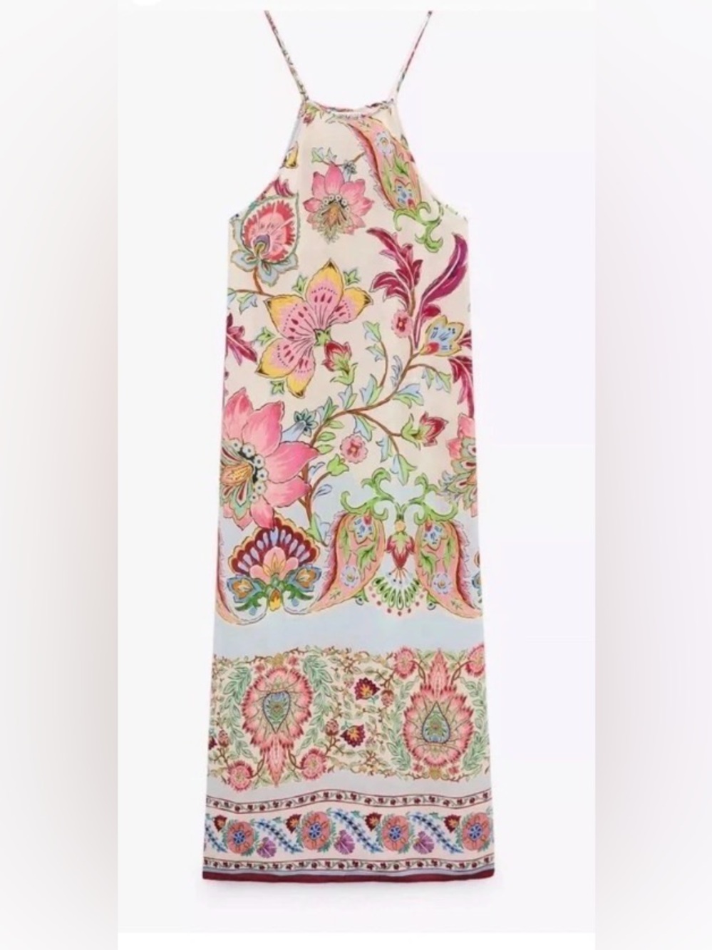 Zara NWT Floral Print Maxi Shift Dress Size Medium